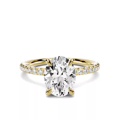 Avalon Classic Pavé 1.50 ct. Oval Lab Engagement Ring