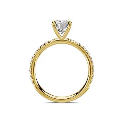 Avalon Classic Pavé 1.50 ct. Oval Lab Engagement Ring