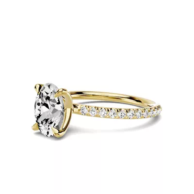 Avalon Classic Pavé 1.50 ct. Oval Lab Engagement Ring