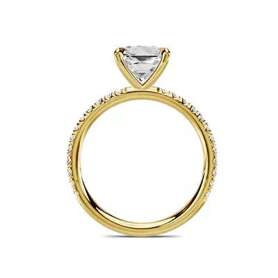 Avalon Classic Pavé 1.50 ct. Princess-Cut Lab Engagement Ring