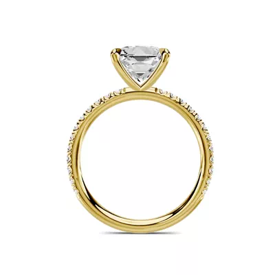 Avalon Classic Pavé 2.00 ct. Princess-Cut Lab Engagement Ring