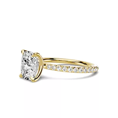 Avalon Classic Pavé 2.50 ct. Elongated Cushion Lab Engagement Ring