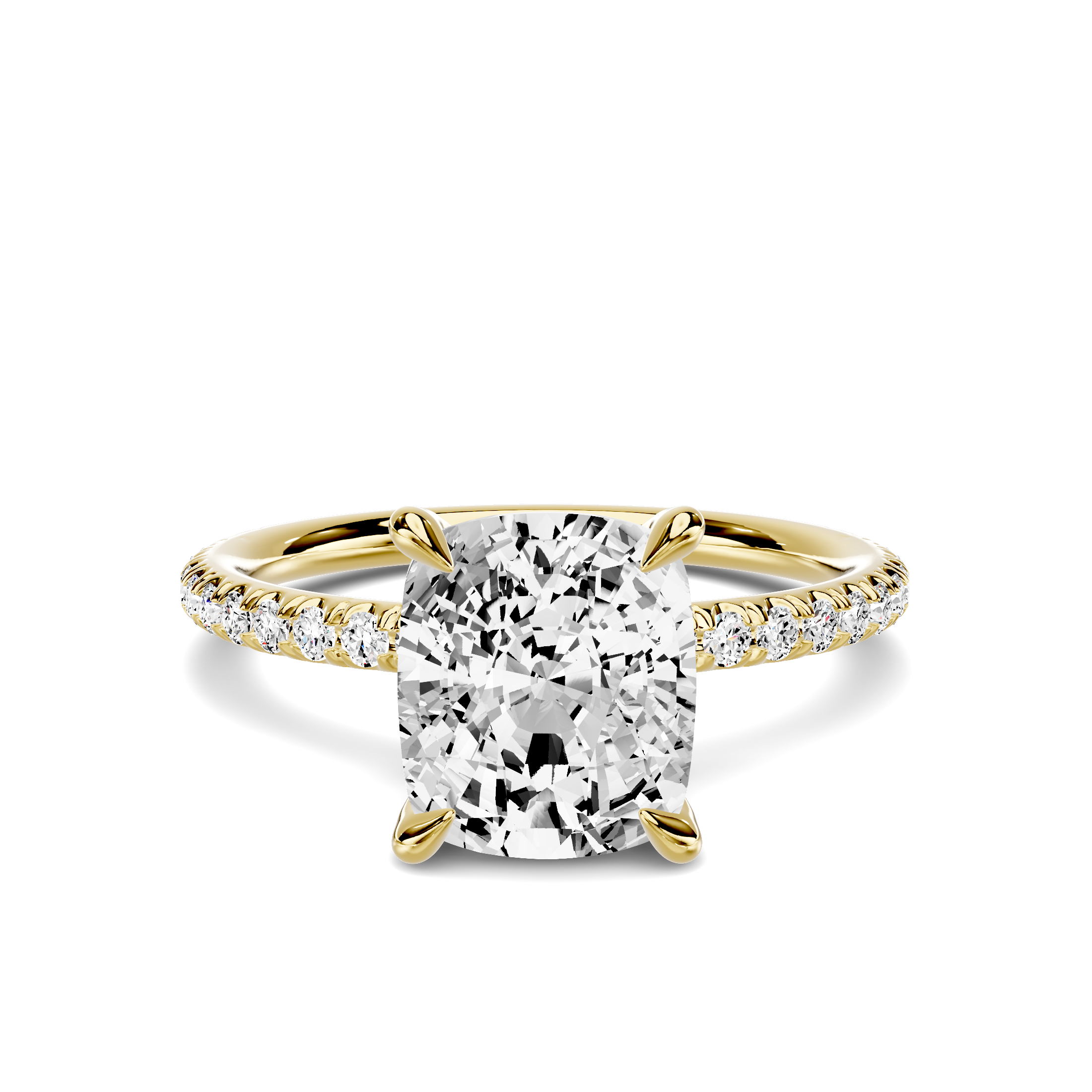 Avalon Classic Pavé 2.50 ct. Elongated Cushion Lab Engagement Ring ...