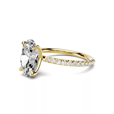 Avalon Classic Pavé 2.50 ct. Oval Lab Engagement Ring