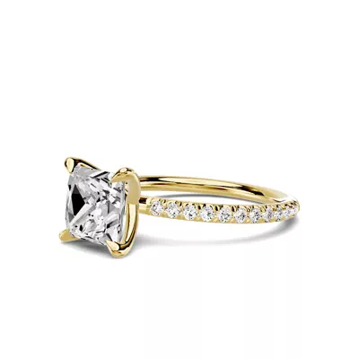Avalon Classic Pavé 2.50 ct. Princess-Cut Lab Engagement Ring