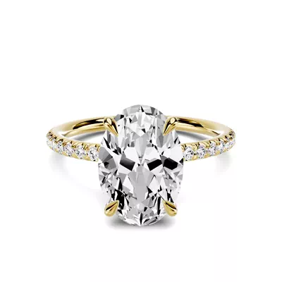 Avalon Classic Pavé 3.00 ct. Oval Lab Engagement Ring