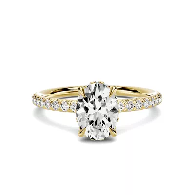 Avalon Classic Pavé Hidden Halo 1.00 ct. Oval Lab Engagement Ring