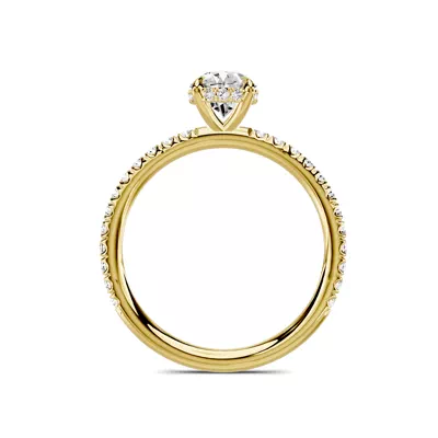 Avalon Classic Pavé Hidden Halo 1.00 ct. Oval Lab Engagement Ring