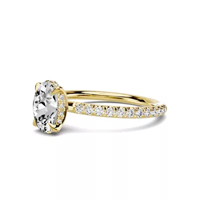 Avalon Classic Pavé Hidden Halo 1.00 ct. Oval Lab Engagement Ring