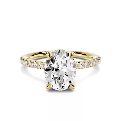 Avalon Classic Pavé Hidden Halo 1.50 ct. Oval Lab Engagement Ring