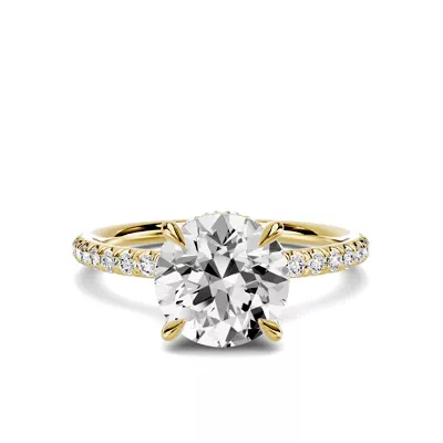Avalon Classic Pavé Hidden Halo 1.50 ct. Round Lab Engagement Ring