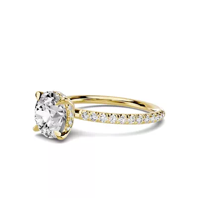 Avalon Classic Pavé Hidden Halo 1.50 ct. Round Lab Engagement Ring