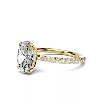 Avalon Classic Pavé Hidden Halo 2.00 ct. Oval Lab Engagement Ring