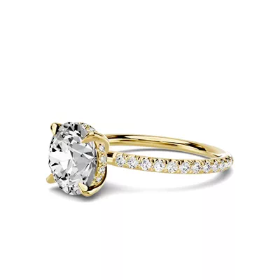 Avalon Classic Pavé Hidden Halo 2.50 ct. Round Lab Engagement Ring