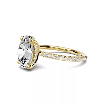 Avalon Classic Pavé Hidden Halo 3.00 ct. Oval Lab Engagement Ring
