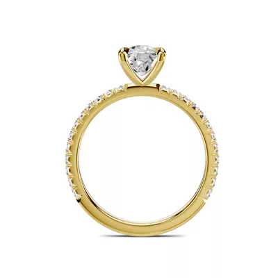 Lumina French Pavé 1.00 ct. Elongated Cushion Lab Engagement Ring