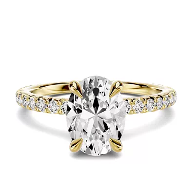 Lumina French Pavé 1.00 ct. Oval Lab Engagement Ring