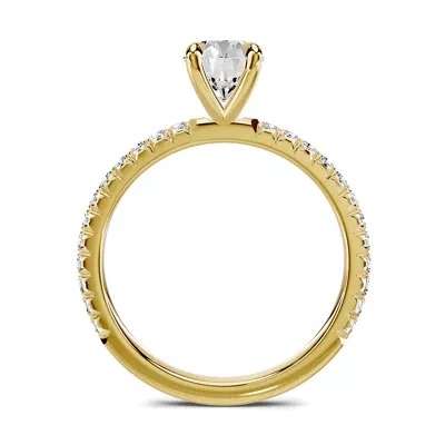 Lumina French Pavé 1.00 ct. Oval Lab Engagement Ring