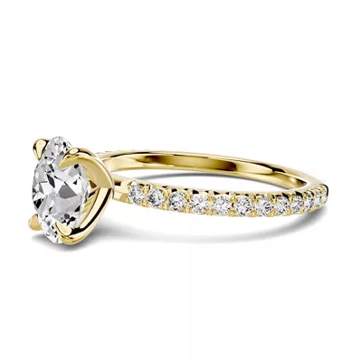 Lumina French Pavé 1.00 ct. Oval Lab Engagement Ring
