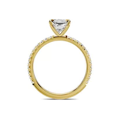 Lumina French Pavé 1.00 ct. Princess-Cut Lab Engagement Ring