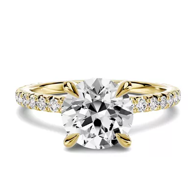 Lumina French Pavé 1.00 ct. Round Lab Engagement Ring