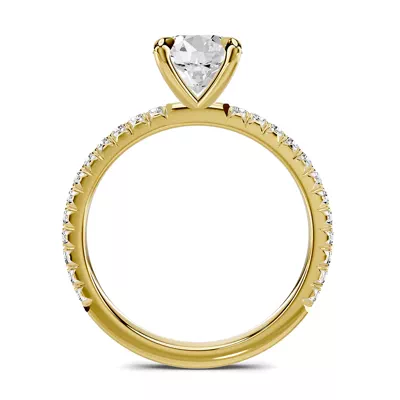 Lumina French Pavé 1.00 ct. Round Lab Engagement Ring