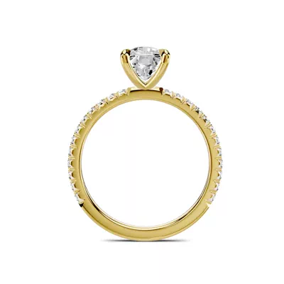 Lumina French Pavé 1.50 ct. Elongated Cushion Lab Engagement Ring