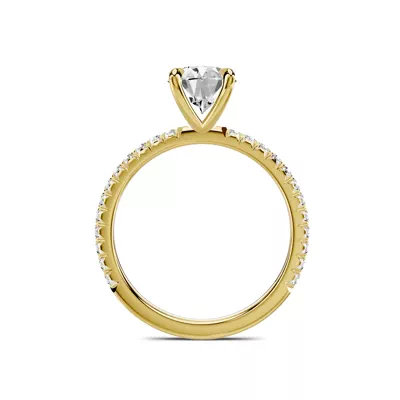 Lumina French Pavé 1.50 ct. Oval Lab Engagement Ring