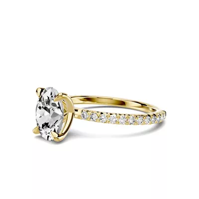 Lumina French Pavé 1.50 ct. Oval Lab Engagement Ring