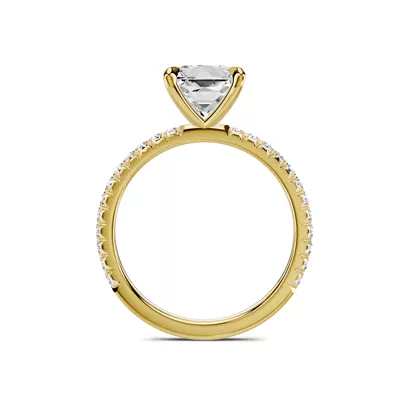 Lumina French Pavé 1.50 ct. Princess-Cut Lab Engagement Ring
