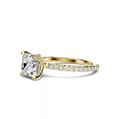 Lumina French Pavé 1.50 ct. Princess-Cut Lab Engagement Ring