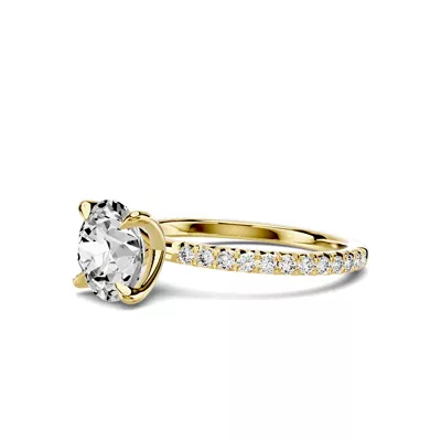 Lumina French Pavé 1.50 ct. Round Lab Engagement Ring
