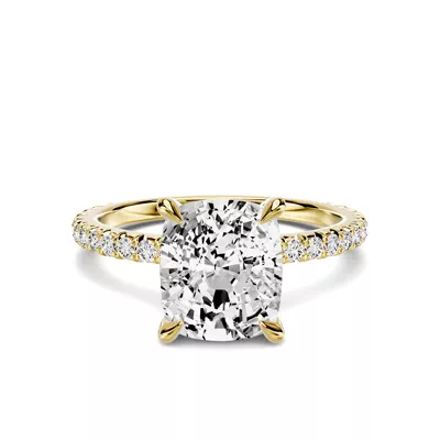 Lumina French Pavé 2.00 ct. Elongated Cushion Lab Engagement Ring