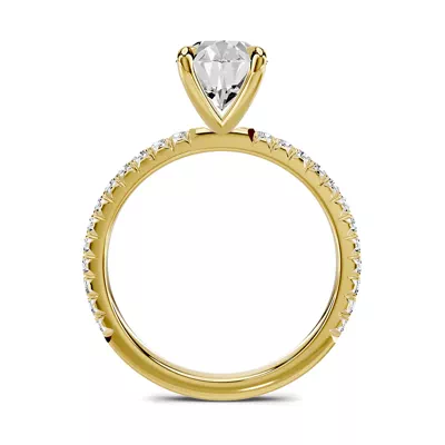 Lumina French Pavé 2.00 ct. Oval Lab Engagement Ring