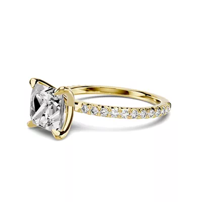 Lumina French Pavé 2.00 ct. Princess-Cut Lab Engagement Ring