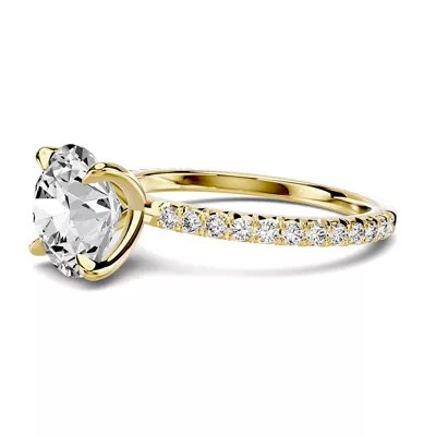 Lumina French Pavé 2.00 ct. Round Lab Engagement Ring