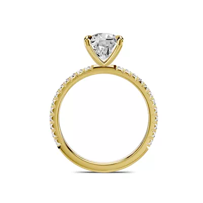 Lumina French Pavé 2.50 ct. Elongated Cushion Lab Engagement Ring