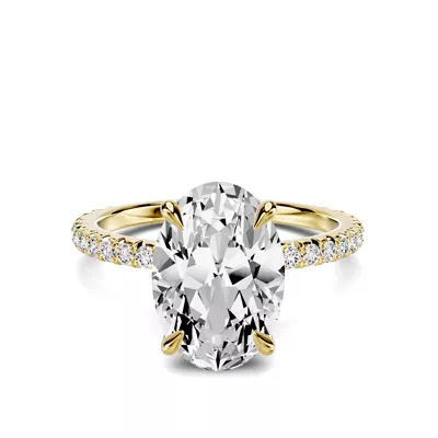 Lumina French Pavé 3.00 ct. Oval Lab Engagement Ring