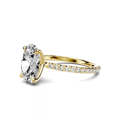 Lumina French Pavé 3.00 ct. Oval Lab Engagement Ring