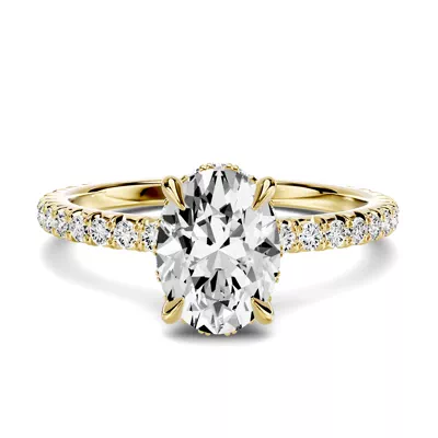 Lumina French Pavé Hidden Halo 1.00 ct. Oval Lab Engagement Ring