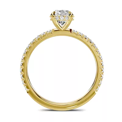 Lumina French Pavé Hidden Halo 1.00 ct. Oval Lab Engagement Ring