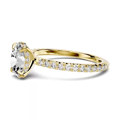 Lumina French Pavé Hidden Halo 1.00 ct. Oval Lab Engagement Ring