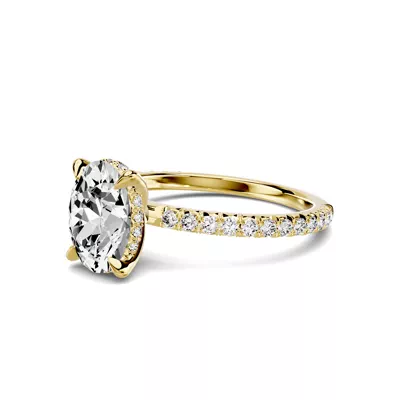 Lumina French Pavé Hidden Halo 1.50 ct. Oval Lab Engagement Ring