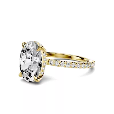 Lumina French Pavé Hidden Halo 2.50 ct. Oval Lab Engagement Ring