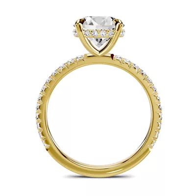 Lumina French Pavé Hidden Halo 2.50 ct. Round Lab Engagement Ring