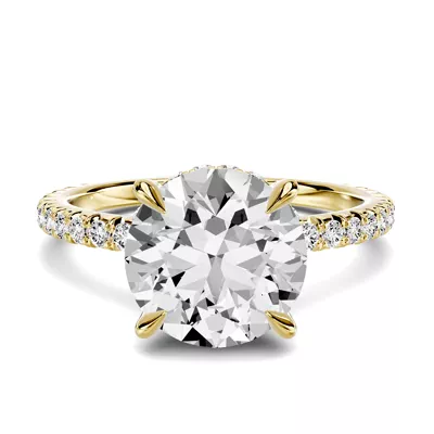 Lumina French Pavé Hidden Halo 3.00 ct. Round Engagement Ring