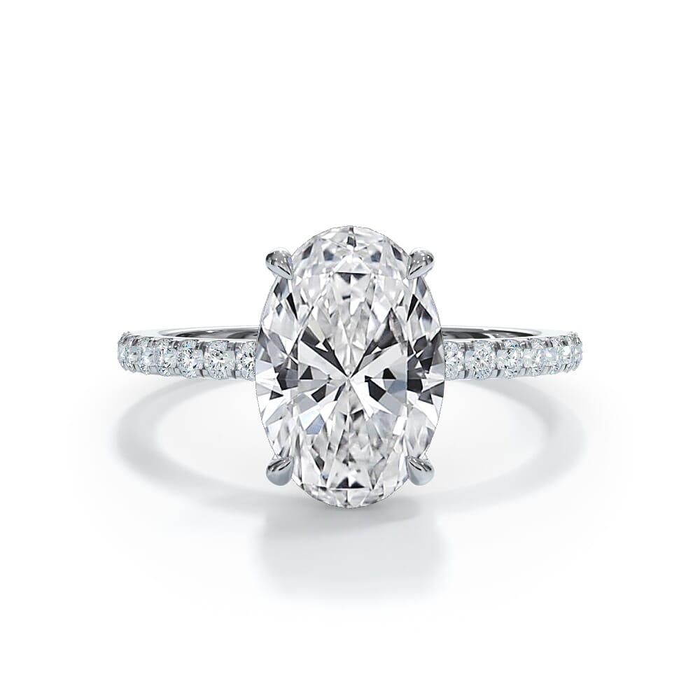 Bellora Pavé Hidden Halo 3.00 ct. Oval Lab Engagement Ring