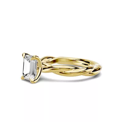 Riona Twist 1.00 ct. Emerald-Cut Lab Engagement Ring