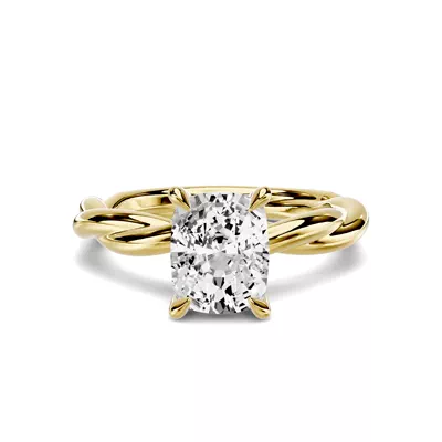 Riona Twist 1.50 ct. Elongated Cushion Lab Engagement Ring