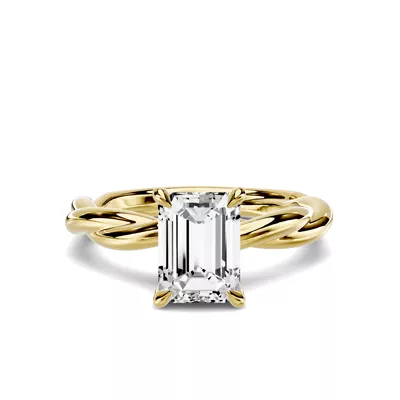 Riona Twist 1.50 ct. Emerald-Cut Lab Engagement Ring